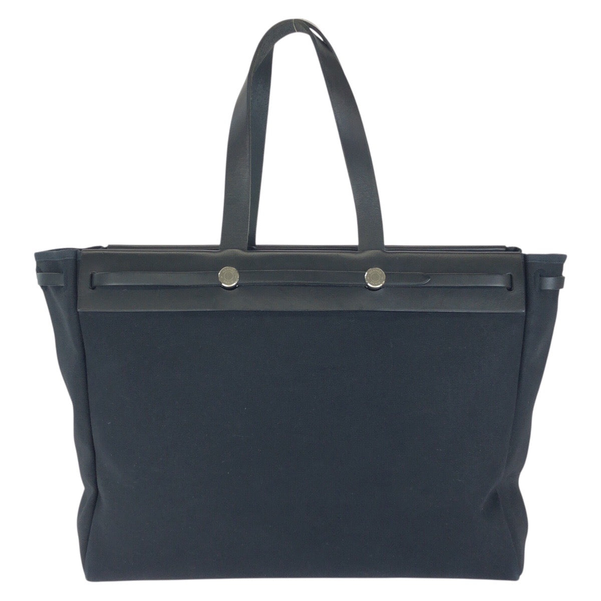 HERMES エルメス エールバッグ カバスGM ブルーインディゴ ネイビー シルバー金具 トワルオフィシエ / ボックスカーフ トートバッグ □F刻印 レディース AB68