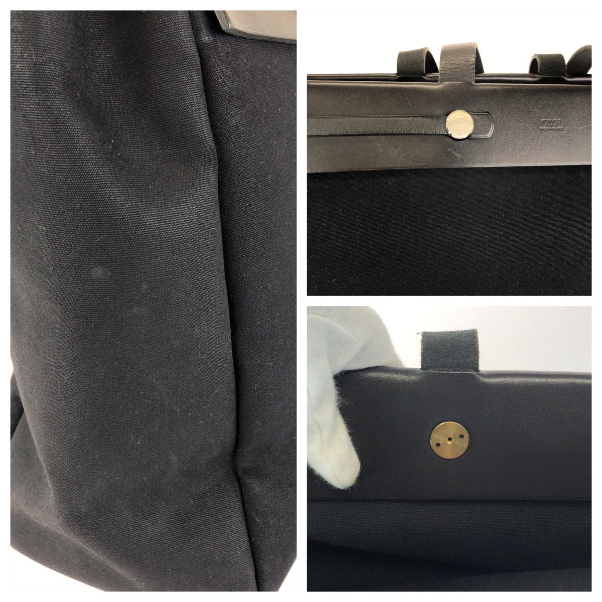 HERMES エルメス エールバッグ カバスGM ブルーインディゴ ネイビー シルバー金具 トワルオフィシエ / ボックスカーフ トートバッグ □F刻印 レディース AB68