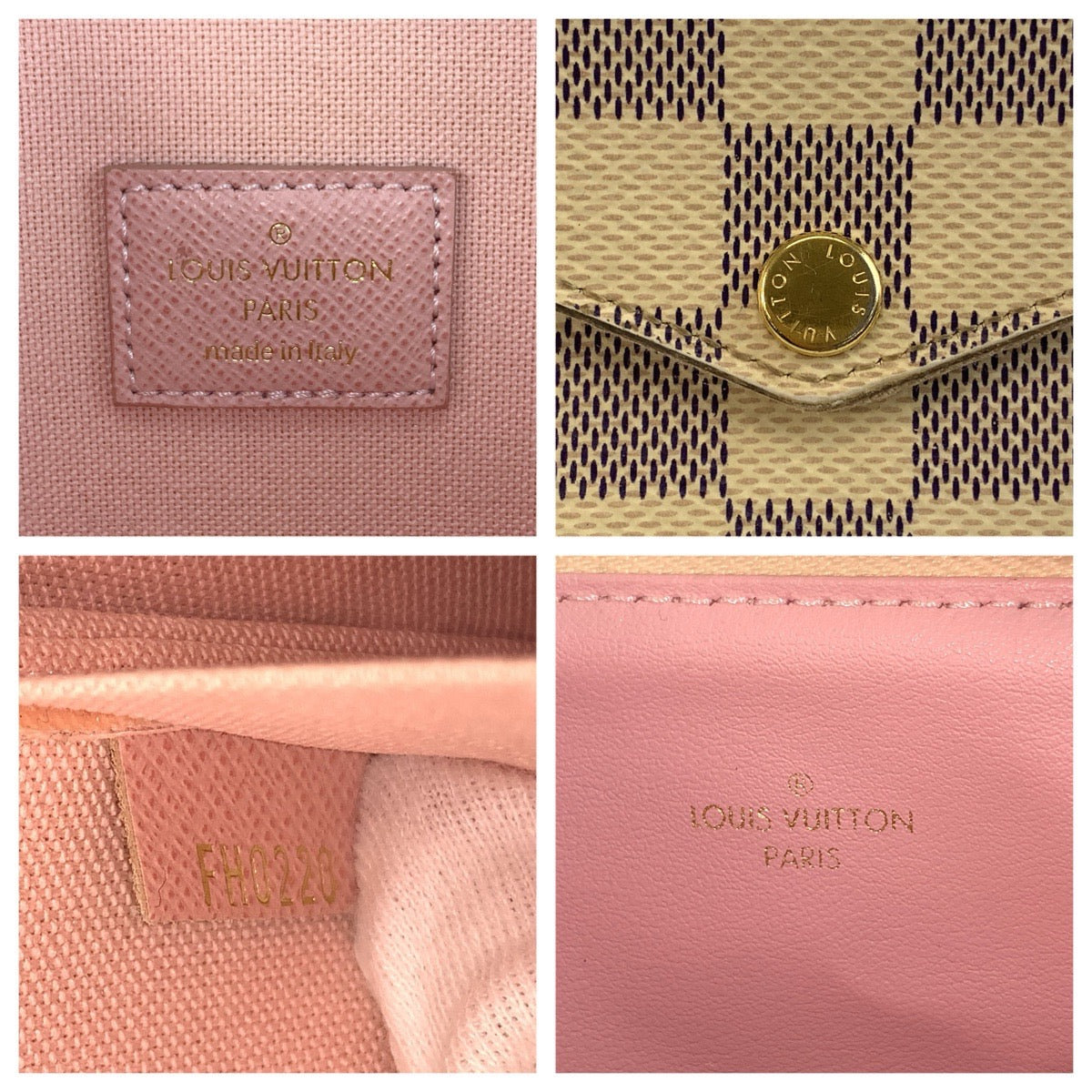 LOUIS VUITTON ルイ ヴィトン ダミエアズール ポシェット フェリシー ホワイト グレー ゴールド金具 PVC N63106 ショルダーバッグ チェーンウォレット レディース AB118