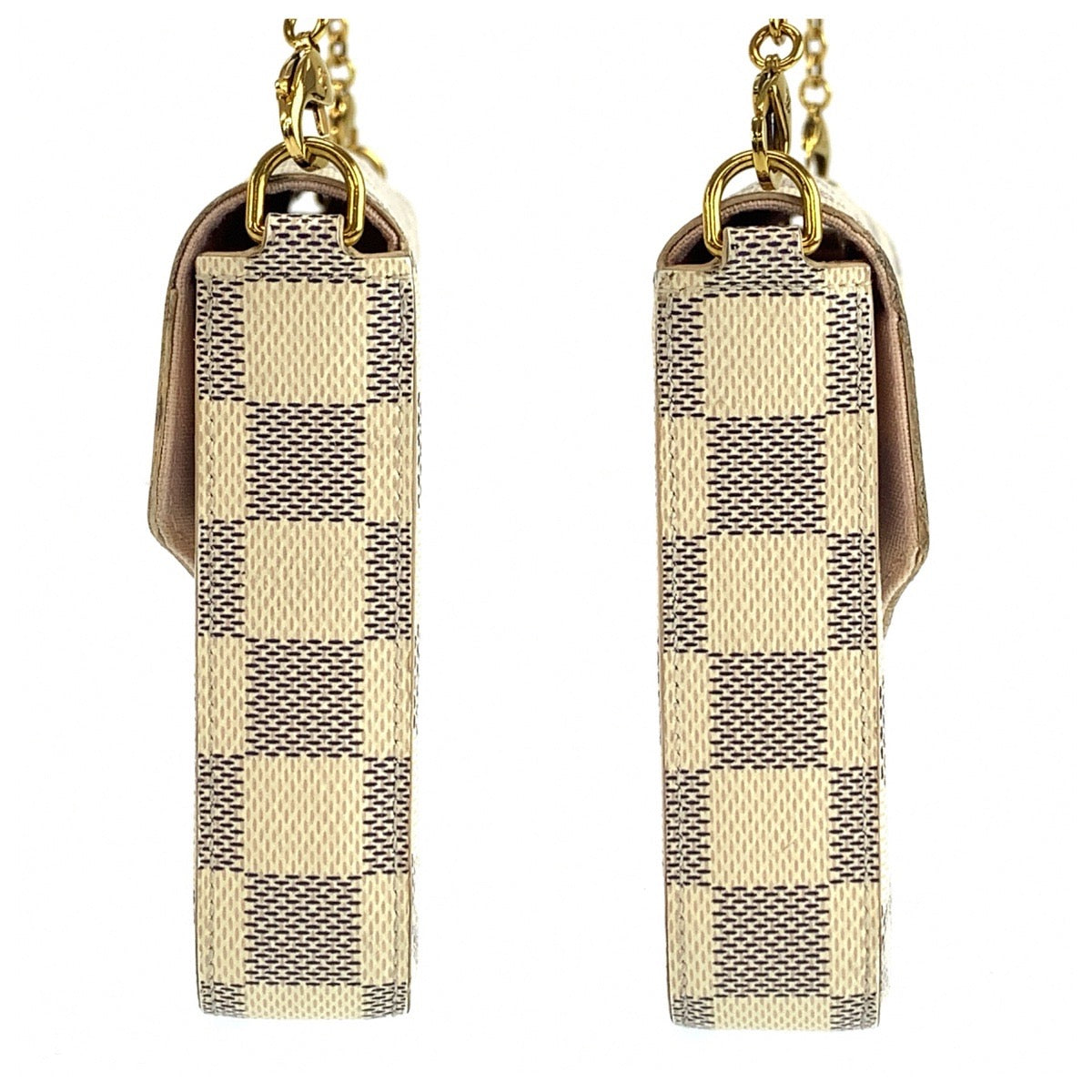 LOUIS VUITTON ルイ ヴィトン ダミエアズール ポシェット フェリシー ホワイト グレー ゴールド金具 PVC N63106 ショルダーバッグ チェーンウォレット レディース AB118