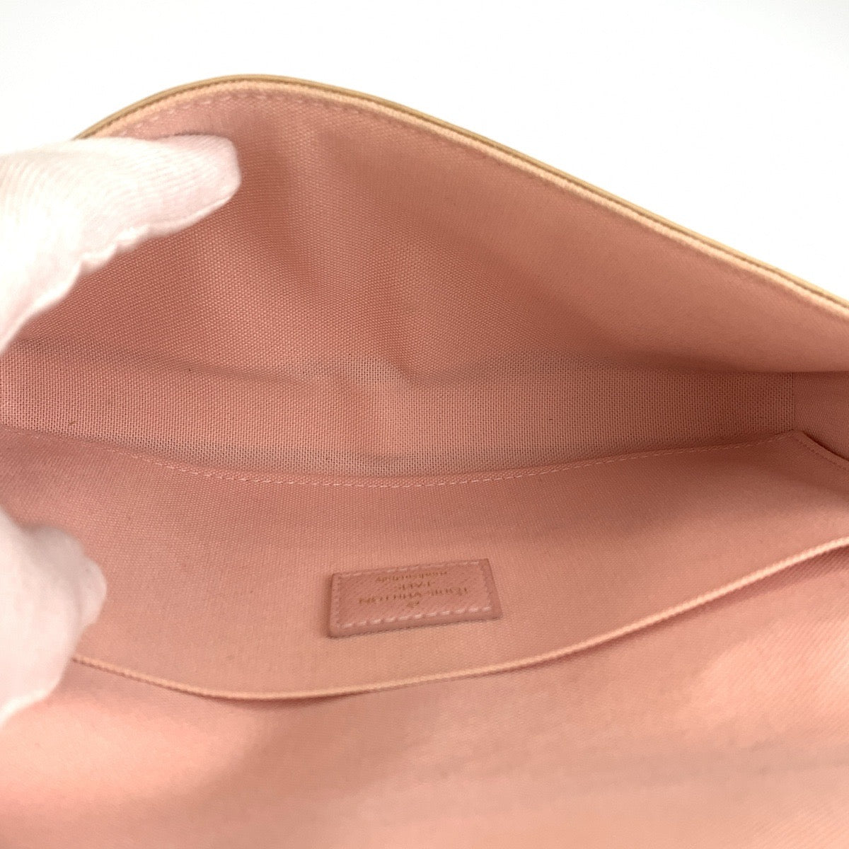 LOUIS VUITTON ルイ ヴィトン ダミエアズール ポシェット フェリシー ホワイト グレー ゴールド金具 PVC N63106 ショルダーバッグ チェーンウォレット レディース AB118