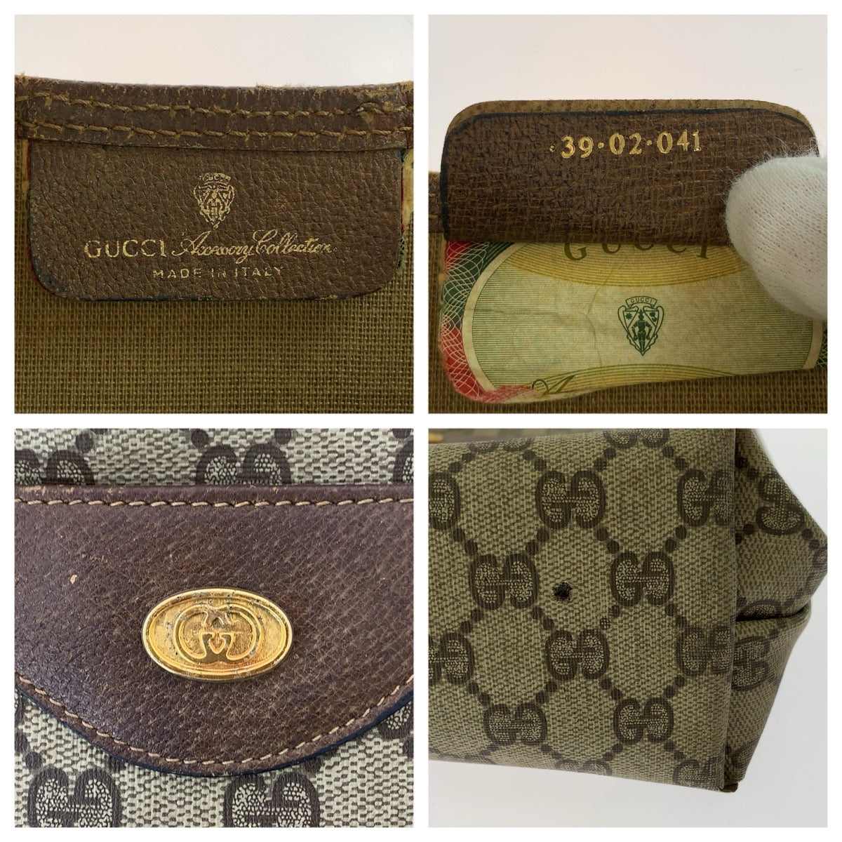 GUCCI グッチ ヴィンテージ オールドグッチ シェリー ブラウン ゴールド金具 PVC / レザー 39 02 041 トートバッグ ショルダーバッグ レディース B15
