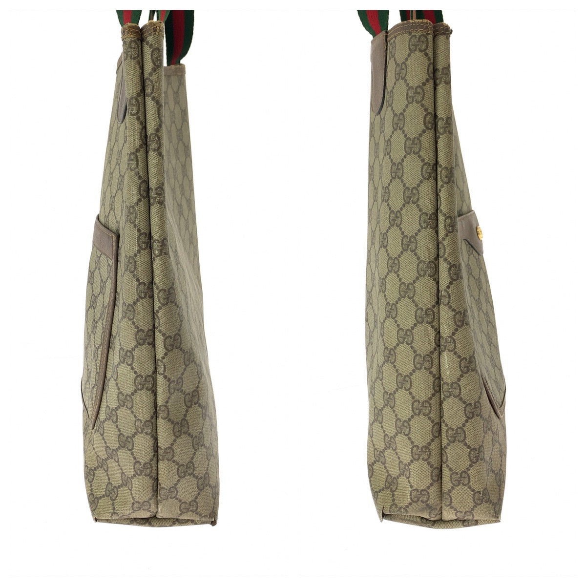 GUCCI グッチ ヴィンテージ オールドグッチ シェリー ブラウン ゴールド金具 PVC / レザー 39 02 041 トートバッグ ショルダーバッグ レディース B15