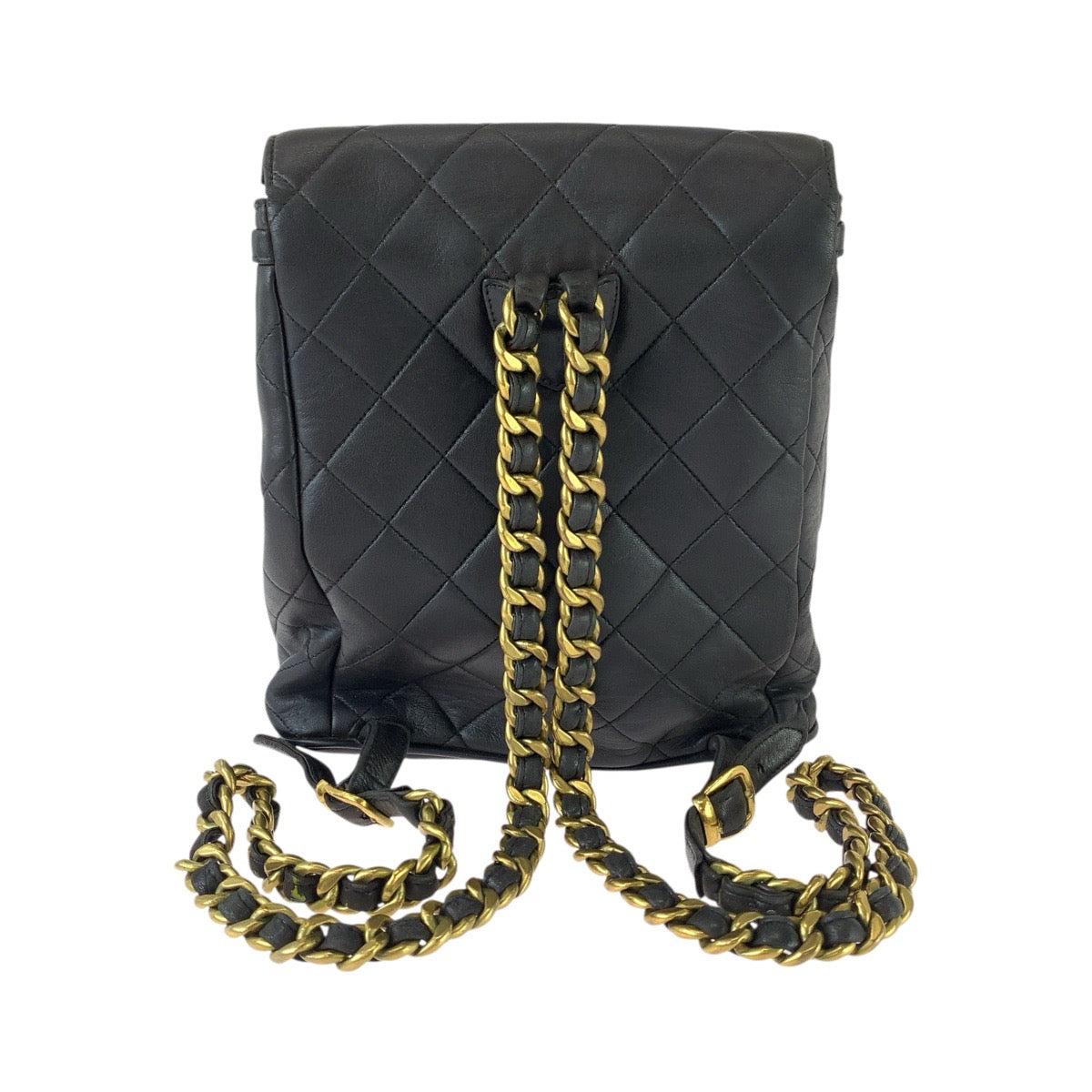 CHANEL シャネル ヴィンテージ マトラッセ ターンロック ココマーク ブラック 黒 ゴールド金具 レザー リュックサック バックパック レディース B315