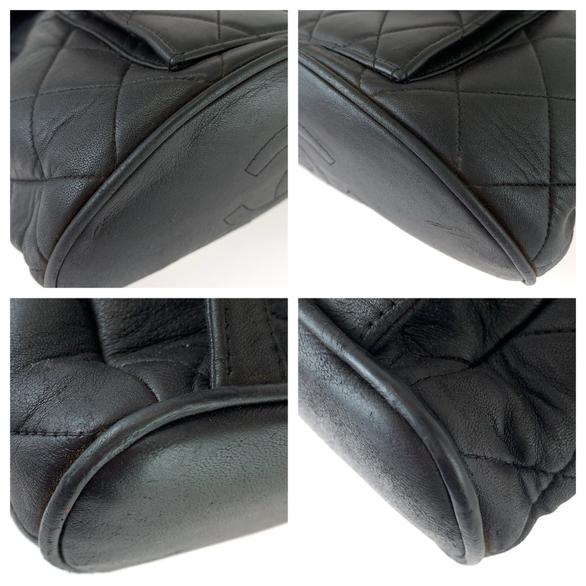 CHANEL シャネル ヴィンテージ マトラッセ ターンロック ココマーク ブラック 黒 ゴールド金具 レザー リュックサック バックパック レディース B315