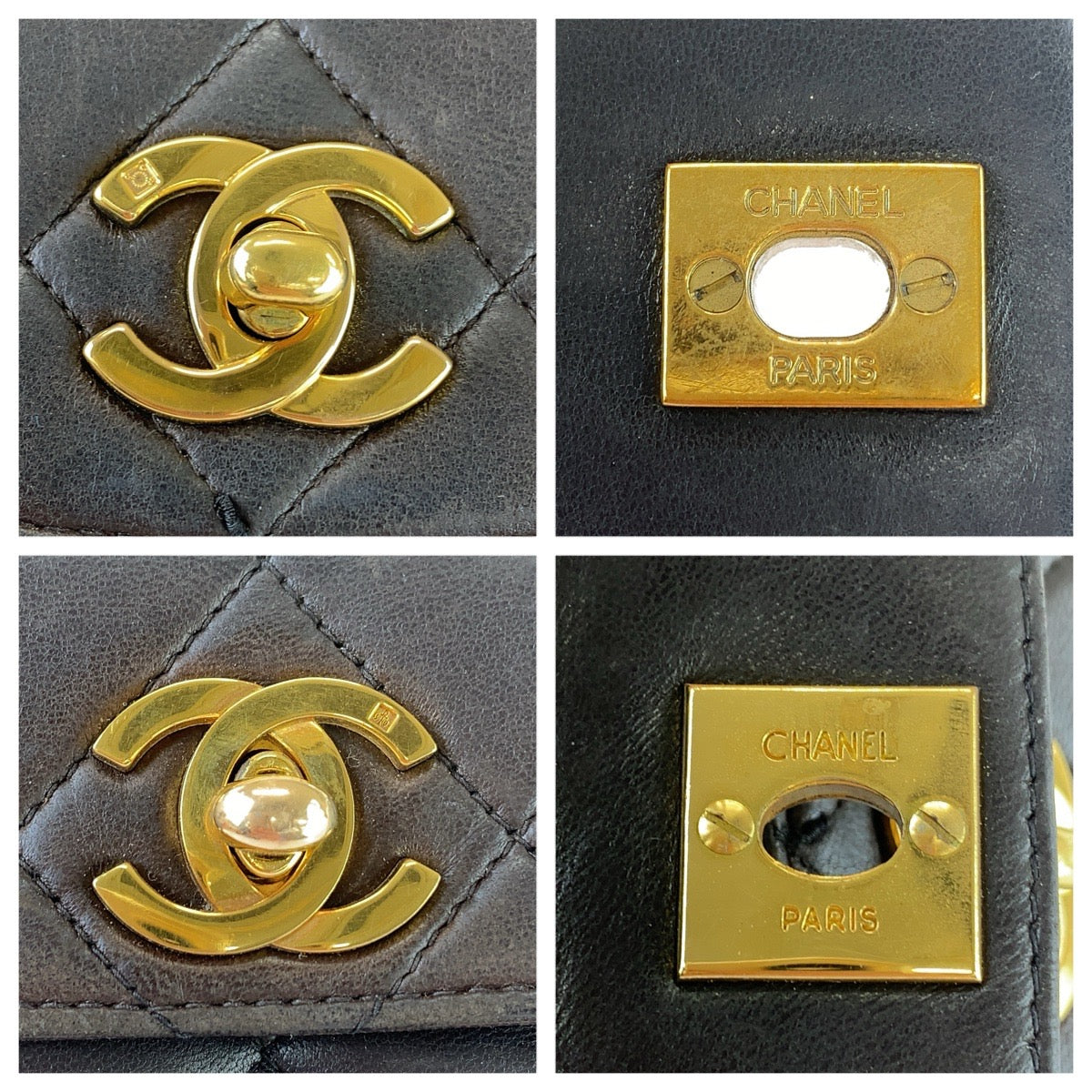 CHANEL シャネル ヴィンテージ マトラッセ ターンロック ココマーク ブラック 黒 ゴールド金具 レザー リュックサック バックパック レディース B315
