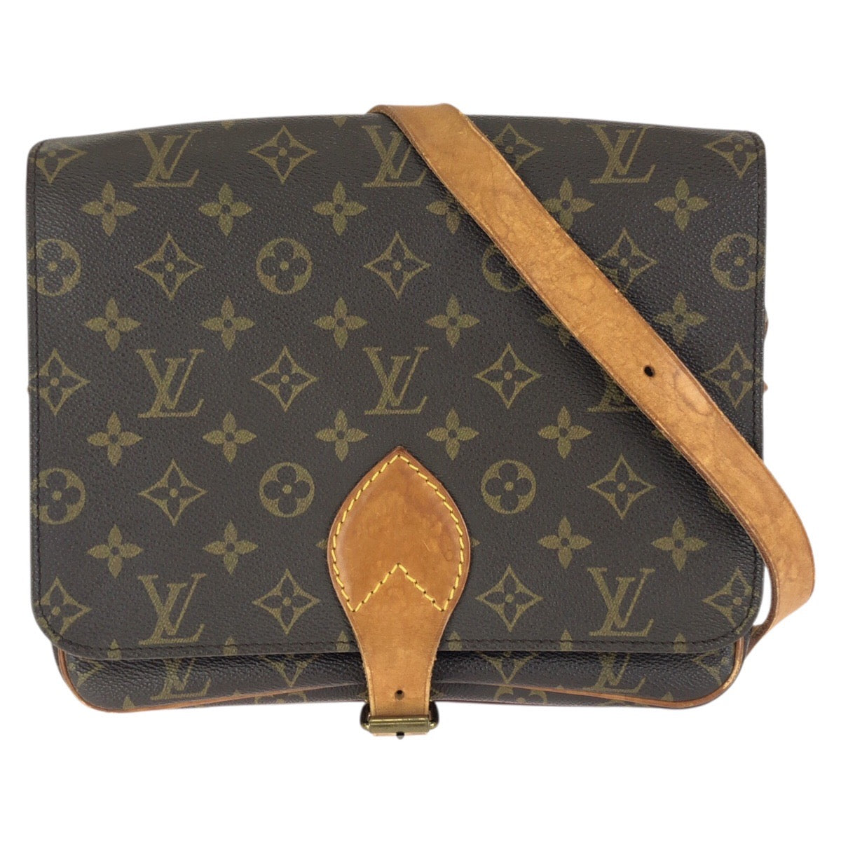 LOUIS VUITTON ルイヴィトン モノグラム カルトシエール GM ブラウン ゴールド金具 PVC / レザー M51252 ショルダーバッグ レディース B50