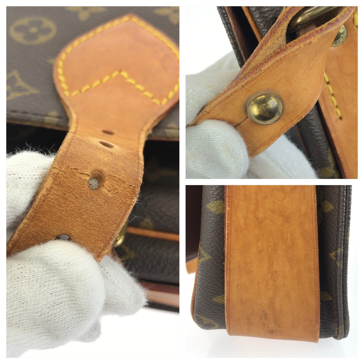 LOUIS VUITTON ルイヴィトン モノグラム カルトシエール GM ブラウン ゴールド金具 PVC / レザー M51252 ショルダーバッグ レディース B50