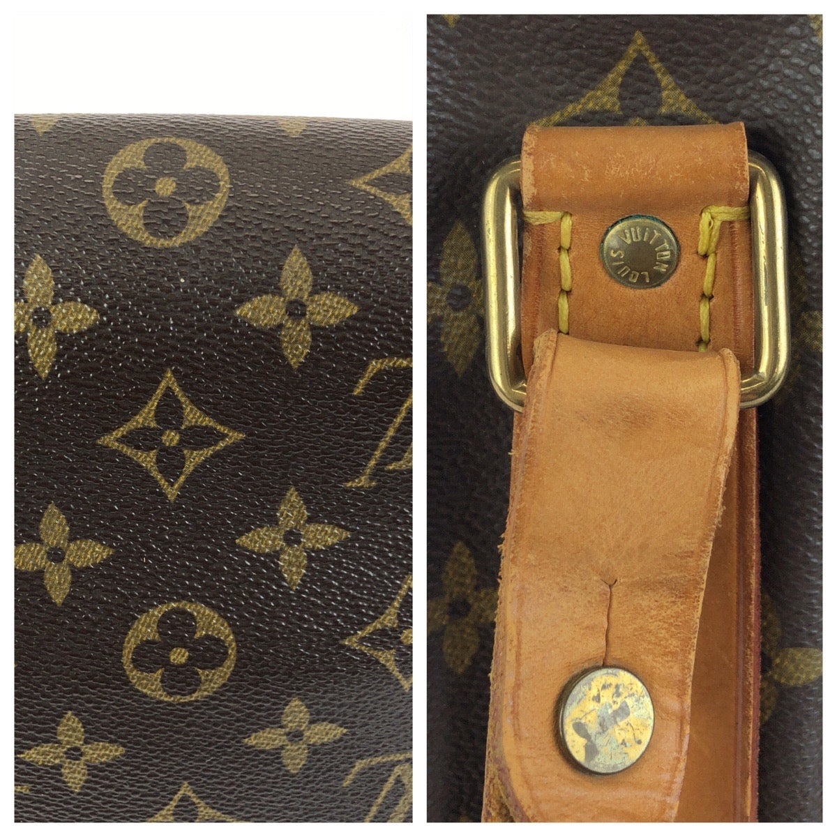 LOUIS VUITTON ルイヴィトン モノグラム カルトシエール GM ブラウン ゴールド金具 PVC / レザー M51252 ショルダーバッグ レディース B50