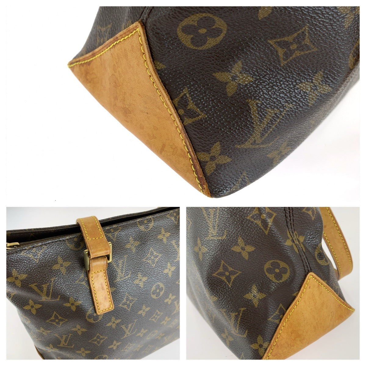 LOUIS VUITTON ルイヴィトン モノグラム カバ・ピアノ ブラウン ゴールド金具 PVC / レザー M51148 トートバッグ ショルダーバッグ レディース B50