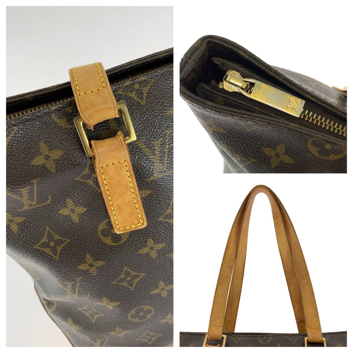 LOUIS VUITTON ルイヴィトン モノグラム カバ・ピアノ ブラウン ゴールド金具 PVC / レザー M51148 トートバッグ ショルダーバッグ レディース B50