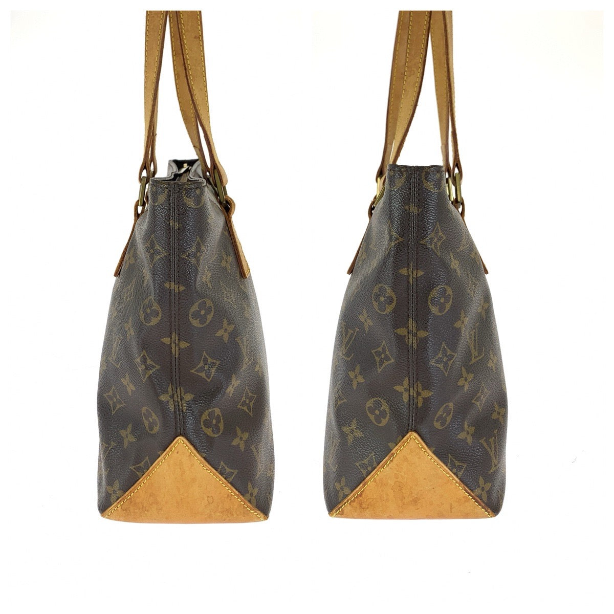LOUIS VUITTON ルイヴィトン モノグラム カバ・ピアノ ブラウン ゴールド金具 PVC / レザー M51148 トートバッグ ショルダーバッグ レディース B50
