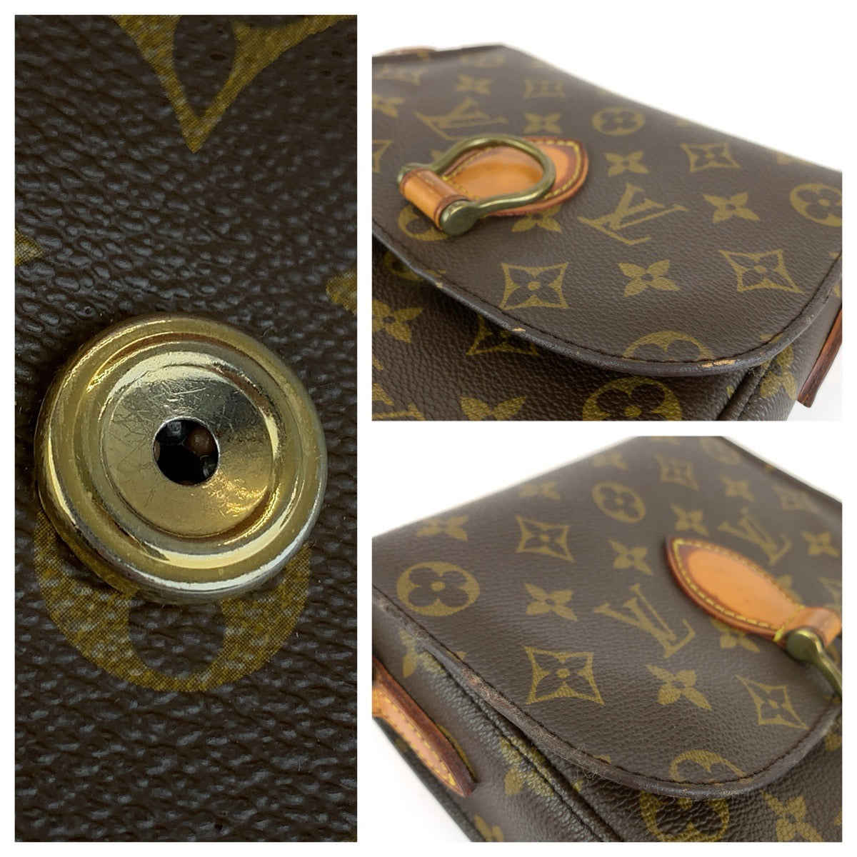 LOUIS VUITTON ルイヴィトン モノグラム サンクルーMM ブラウン ゴールド金具 PVC / レザー M51243 ショルダーバッグ ポシェット レディース B50