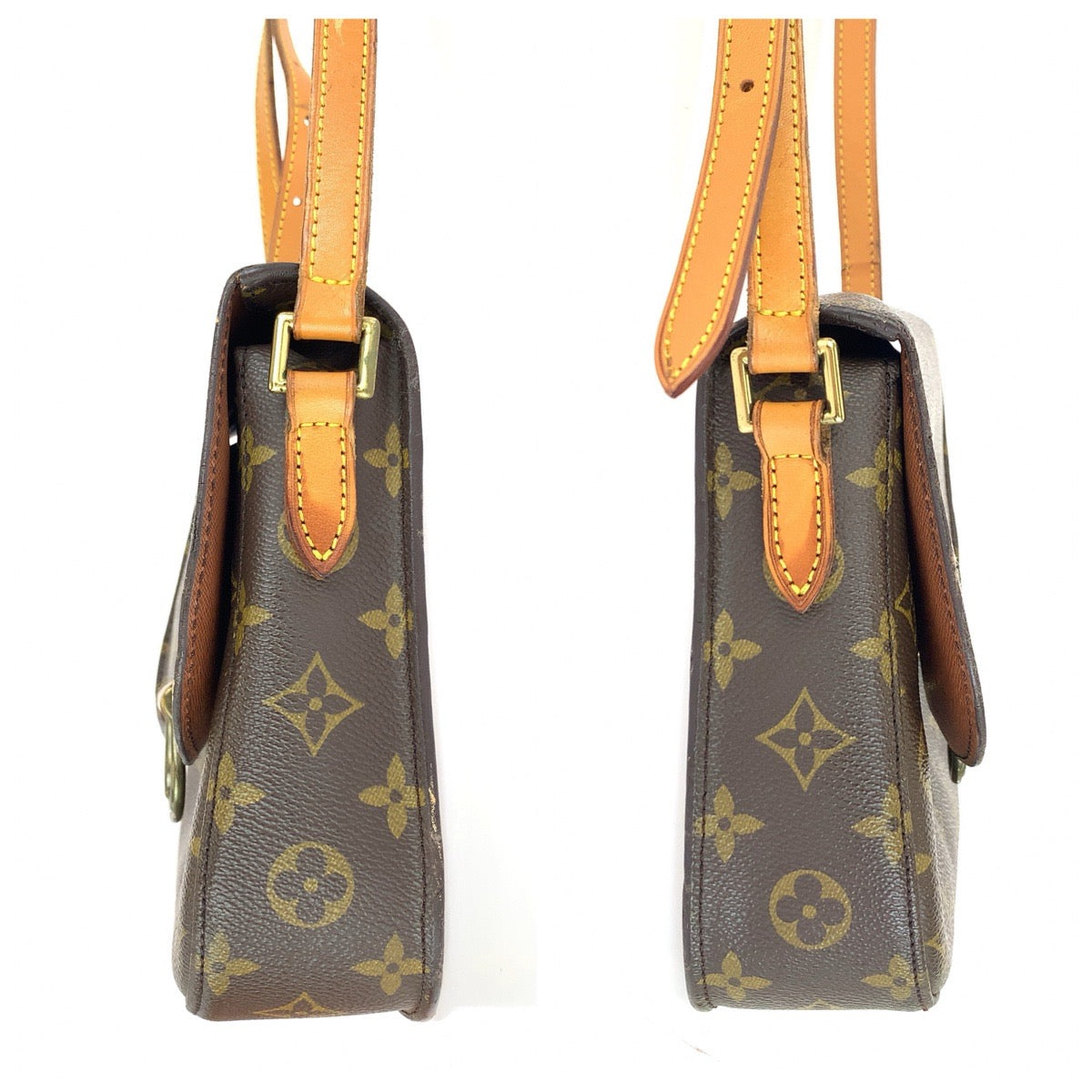 LOUIS VUITTON ルイヴィトン モノグラム サンクルーMM ブラウン ゴールド金具 PVC / レザー M51243 ショルダーバッグ ポシェット レディース B50