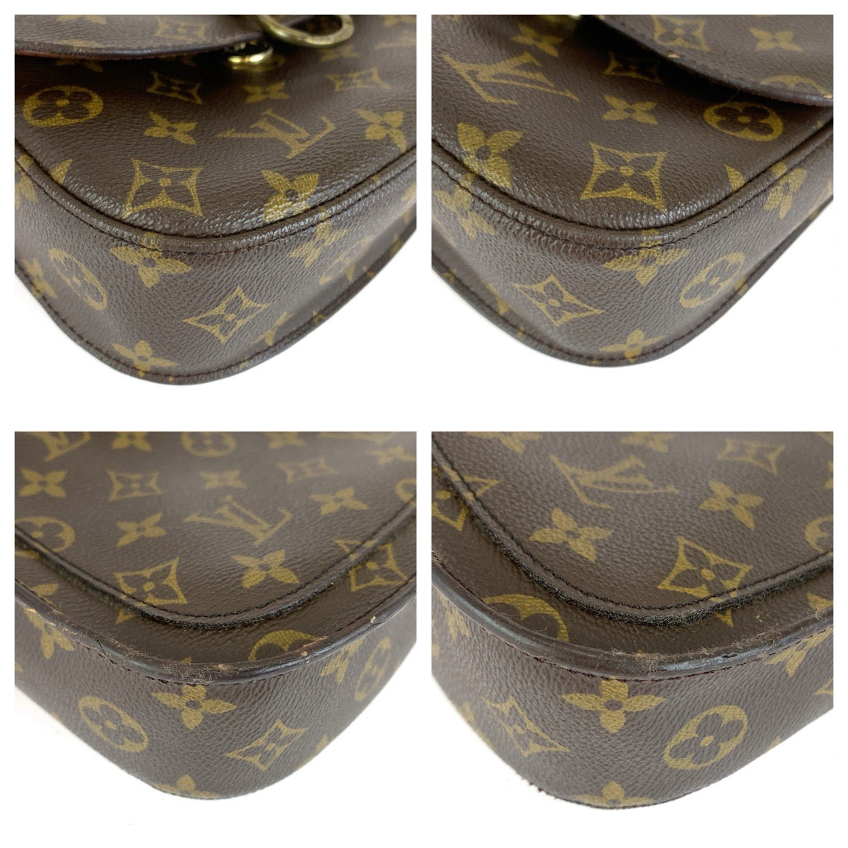 LOUIS VUITTON ルイヴィトン モノグラム サンクルーMM ブラウン ゴールド金具 PVC / レザー M51243 ショルダーバッグ ポシェット レディース B50