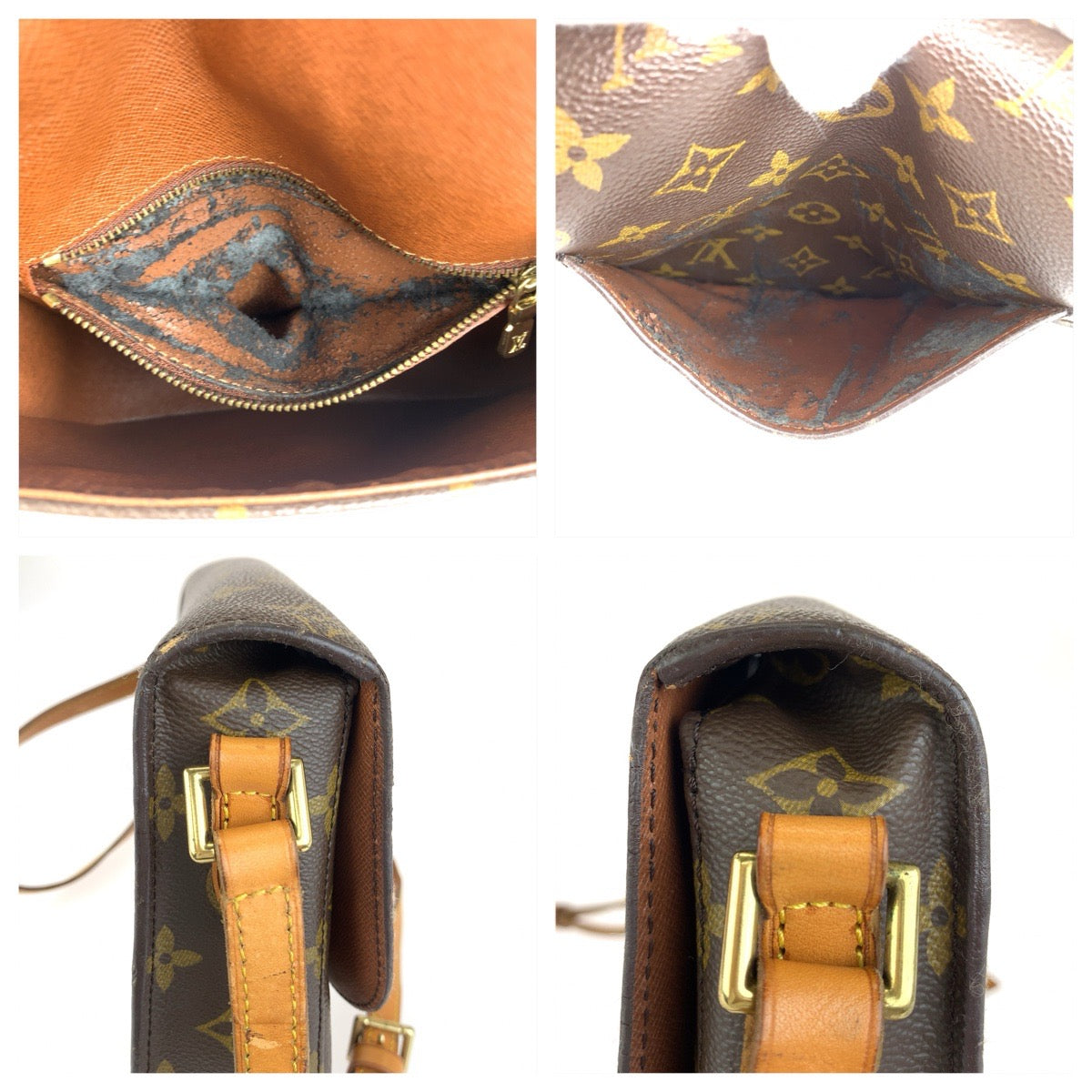 LOUIS VUITTON ルイヴィトン モノグラム サンクルーMM ブラウン ゴールド金具 PVC / レザー M51243 ショルダーバッグ ポシェット レディース B50