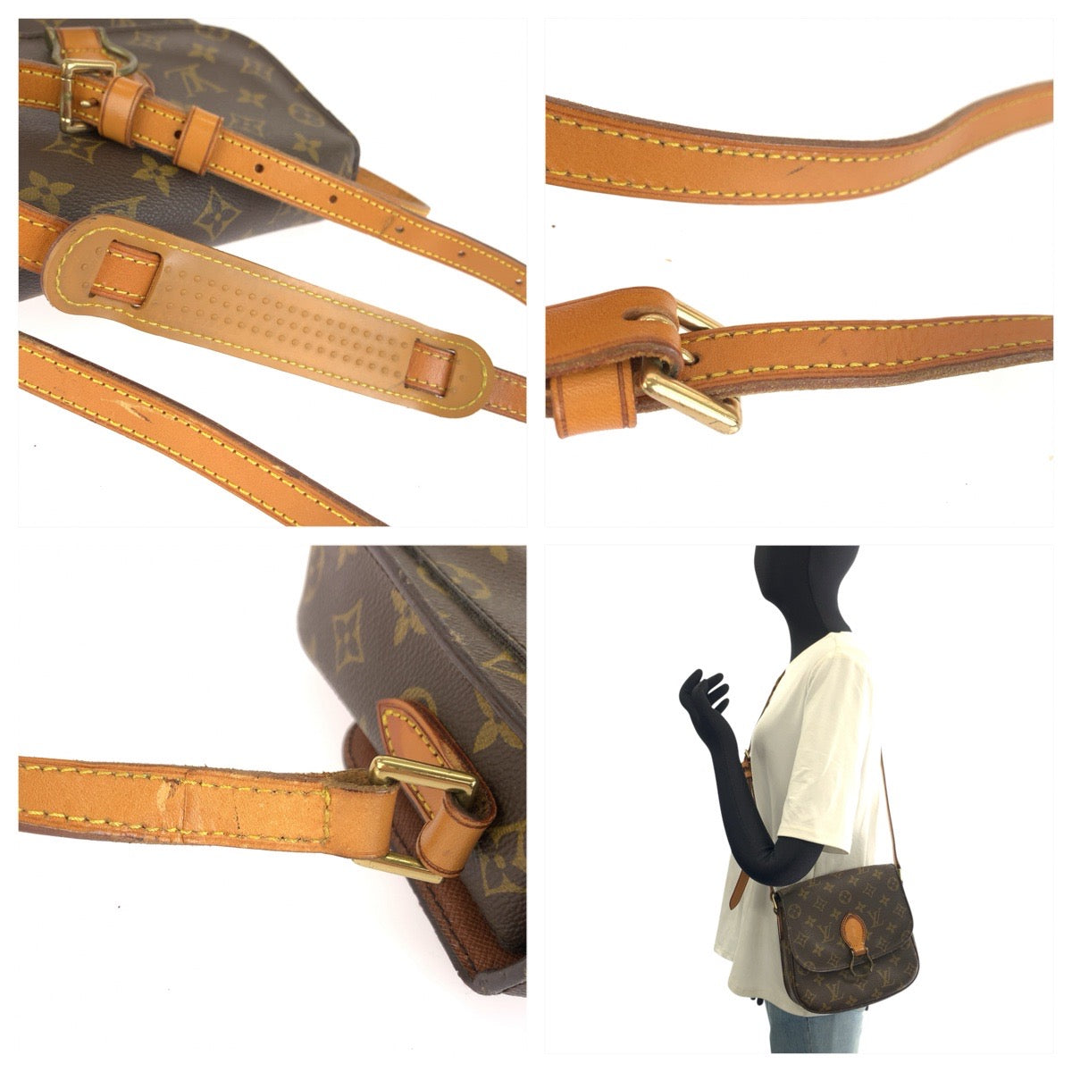 LOUIS VUITTON ルイヴィトン モノグラム サンクルーMM ブラウン ゴールド金具 PVC / レザー M51243 ショルダーバッグ ポシェット レディース B50