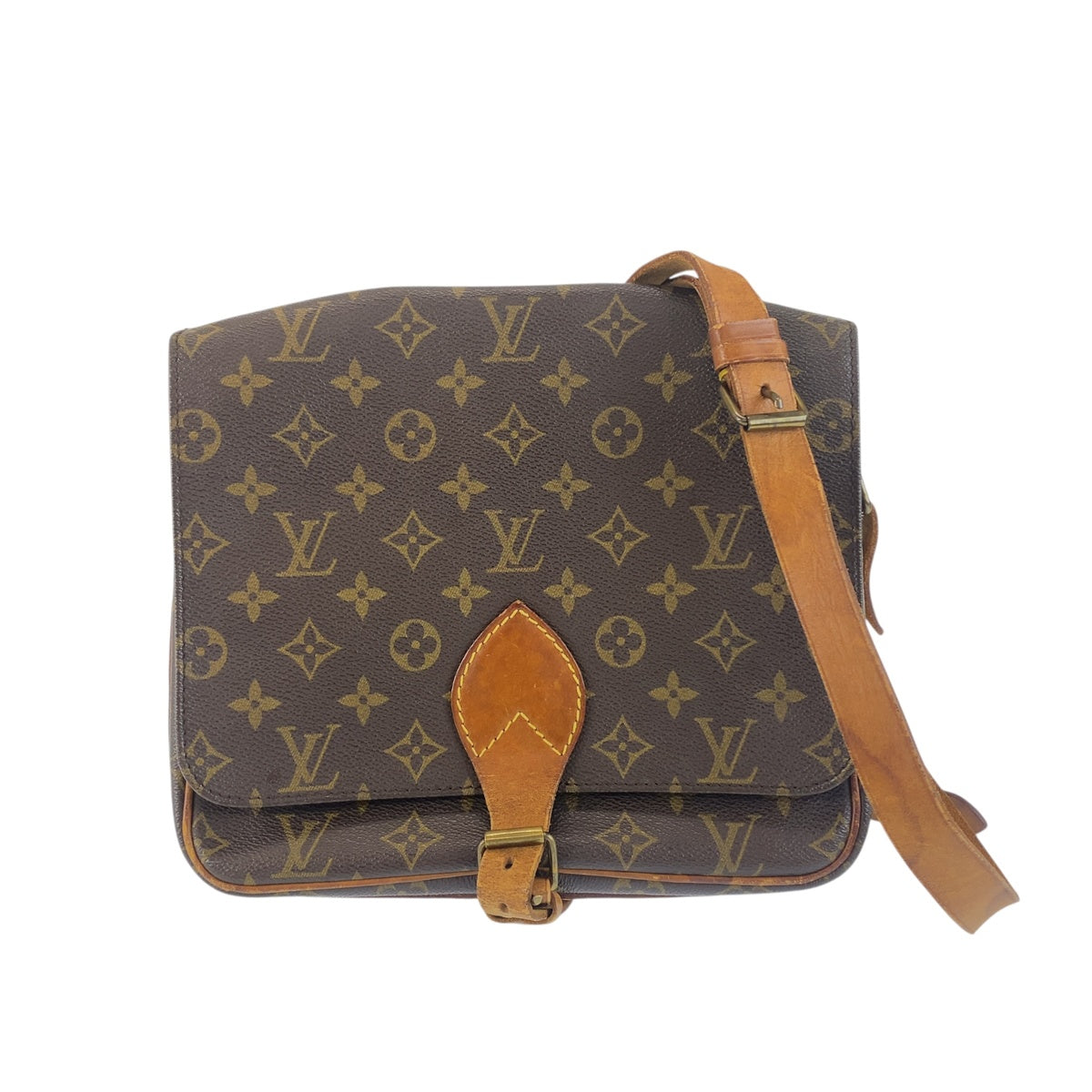 LOUIS VUITTON ルイヴィトン モノグラム カルトシエールGM ブラウン ゴールド金具 PVC / レザー M51252 ショルダーバッグ ポシェット レディース B