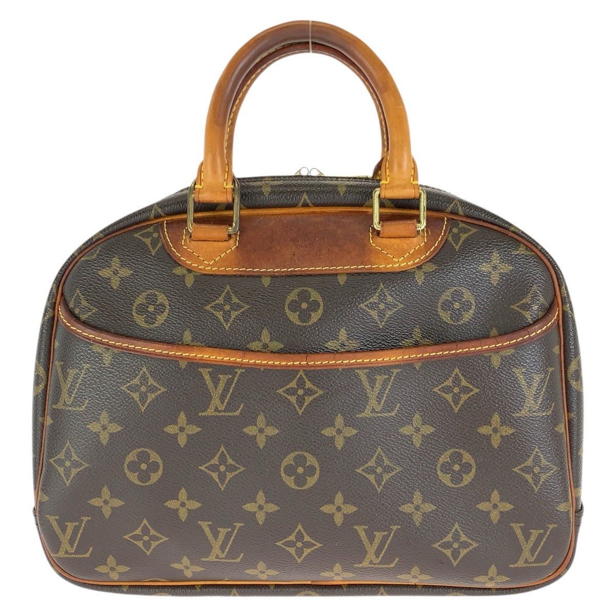 LOUIS VUITTON ルイヴィトン モノグラム トゥルーヴィル ブラウン ゴールド金具 PVC / レザー M42228 ハンドバッグ レディース BC48