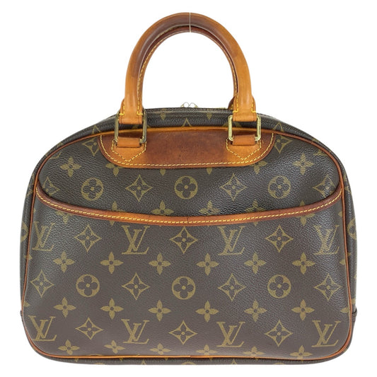 LOUIS VUITTON ルイヴィトン モノグラム トゥルーヴィル ブラウン ゴールド金具 PVC / レザー M42228 ハンドバッグ レディース BC48