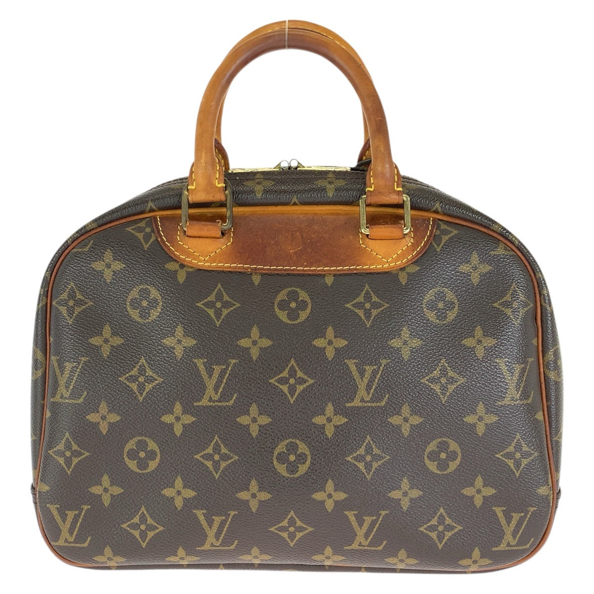LOUIS VUITTON ルイヴィトン モノグラム トゥルーヴィル ブラウン ゴールド金具 PVC / レザー M42228 ハンドバッグ レディース BC48