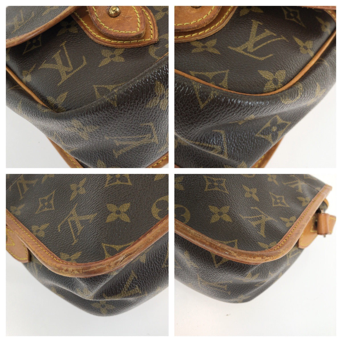 LOUIS VUITTON ルイヴィトン モノグラム ジベシエールMM ブラウン ゴールド金具 PVC / レザー M42247 ショルダーバッグ メッセンジャーバッグ レディース B42