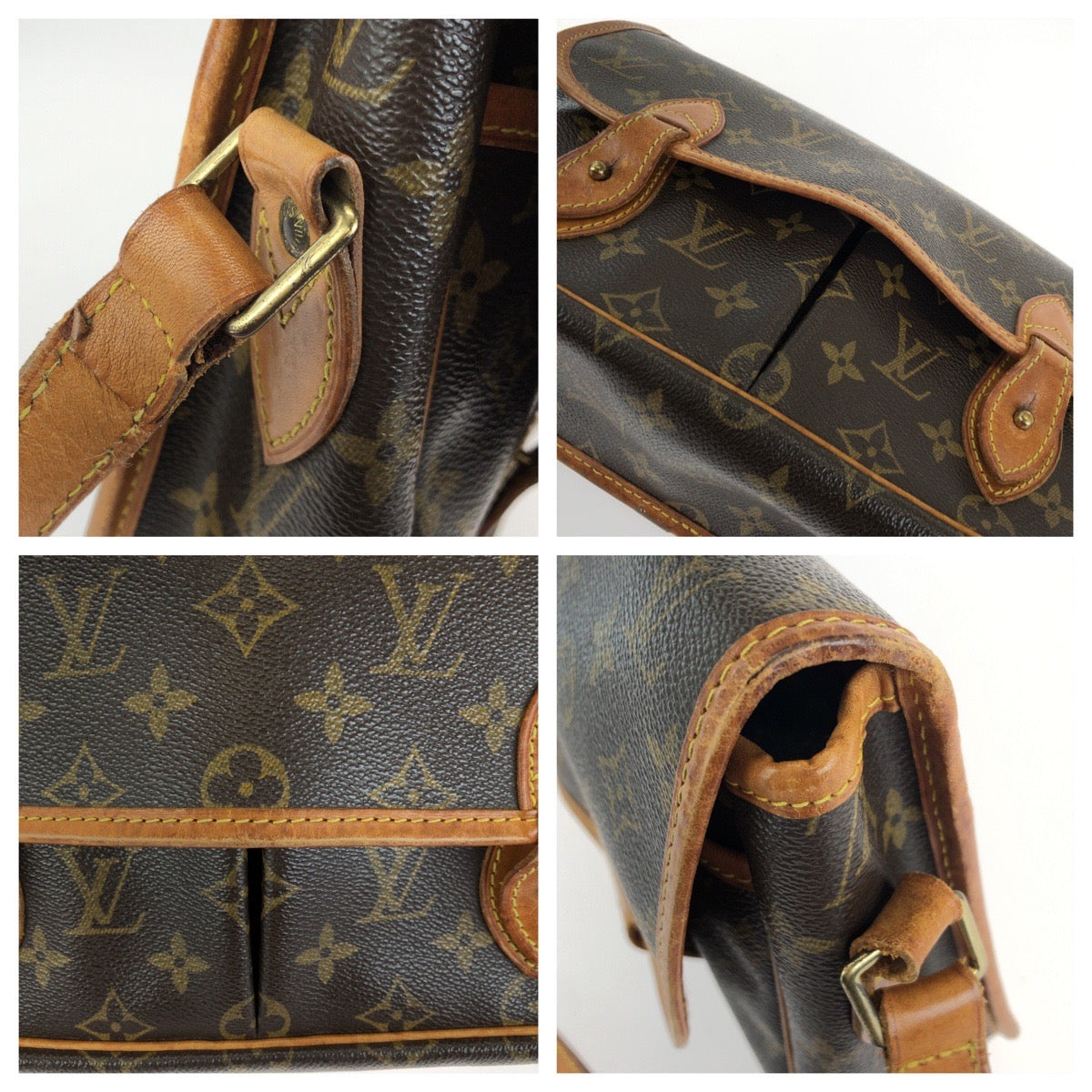 LOUIS VUITTON ルイヴィトン モノグラム ジベシエールMM ブラウン ゴールド金具 PVC / レザー M42247 ショルダーバッグ メッセンジャーバッグ レディース B42