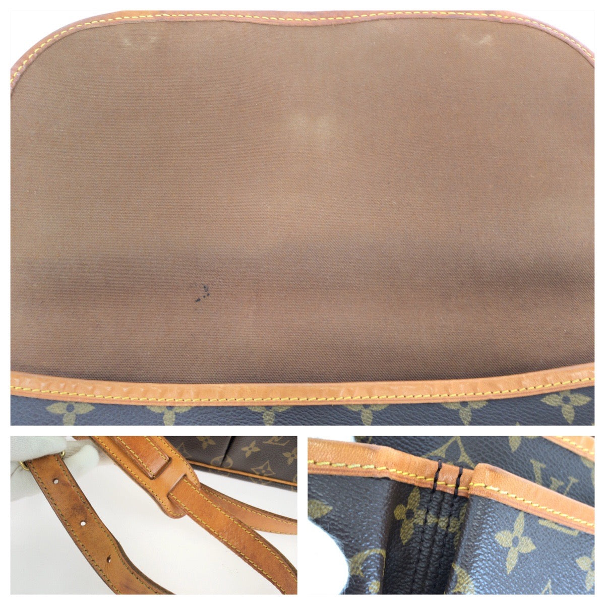 LOUIS VUITTON ルイヴィトン モノグラム ジベシエールMM ブラウン ゴールド金具 PVC / レザー M42247 ショルダーバッグ メッセンジャーバッグ レディース B42