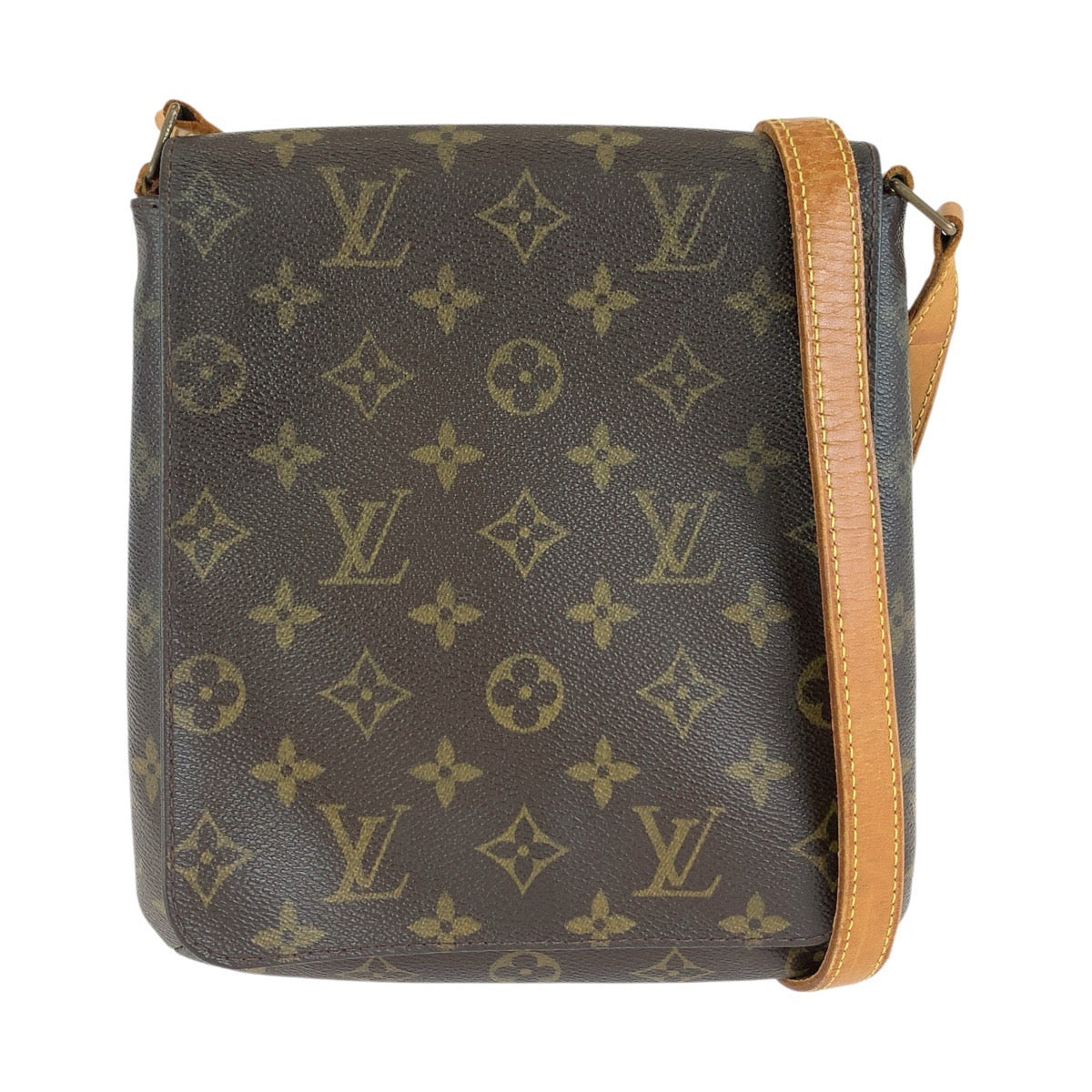 LOUIS VUITTON ルイヴィトン モノグラム ミュゼットサルサ ブラウン ゴールド金具 PVC / レザー M51258 ショルダーバッグ メッセンジャーバッグ レディース B45