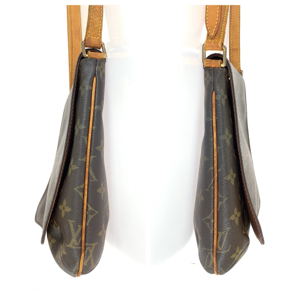 LOUIS VUITTON ルイヴィトン モノグラム ミュゼットサルサ ブラウン ゴールド金具 PVC / レザー M51258 ショルダーバッグ メッセンジャーバッグ レディース B45