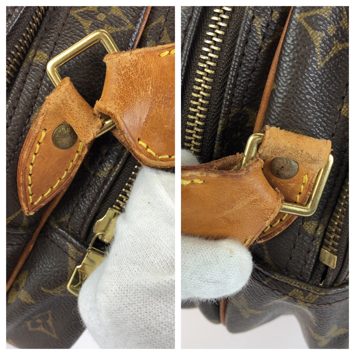LOUIS VUITTON ルイヴィトン モノグラム リポーターPM ブラウン ゴールド金具 PVC / レザー M45254 ショルダーバッグ レディース B45