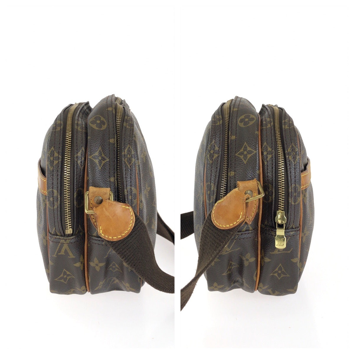 LOUIS VUITTON ルイヴィトン モノグラム リポーターPM ブラウン ゴールド金具 PVC / レザー M45254 ショルダーバッグ レディース B45