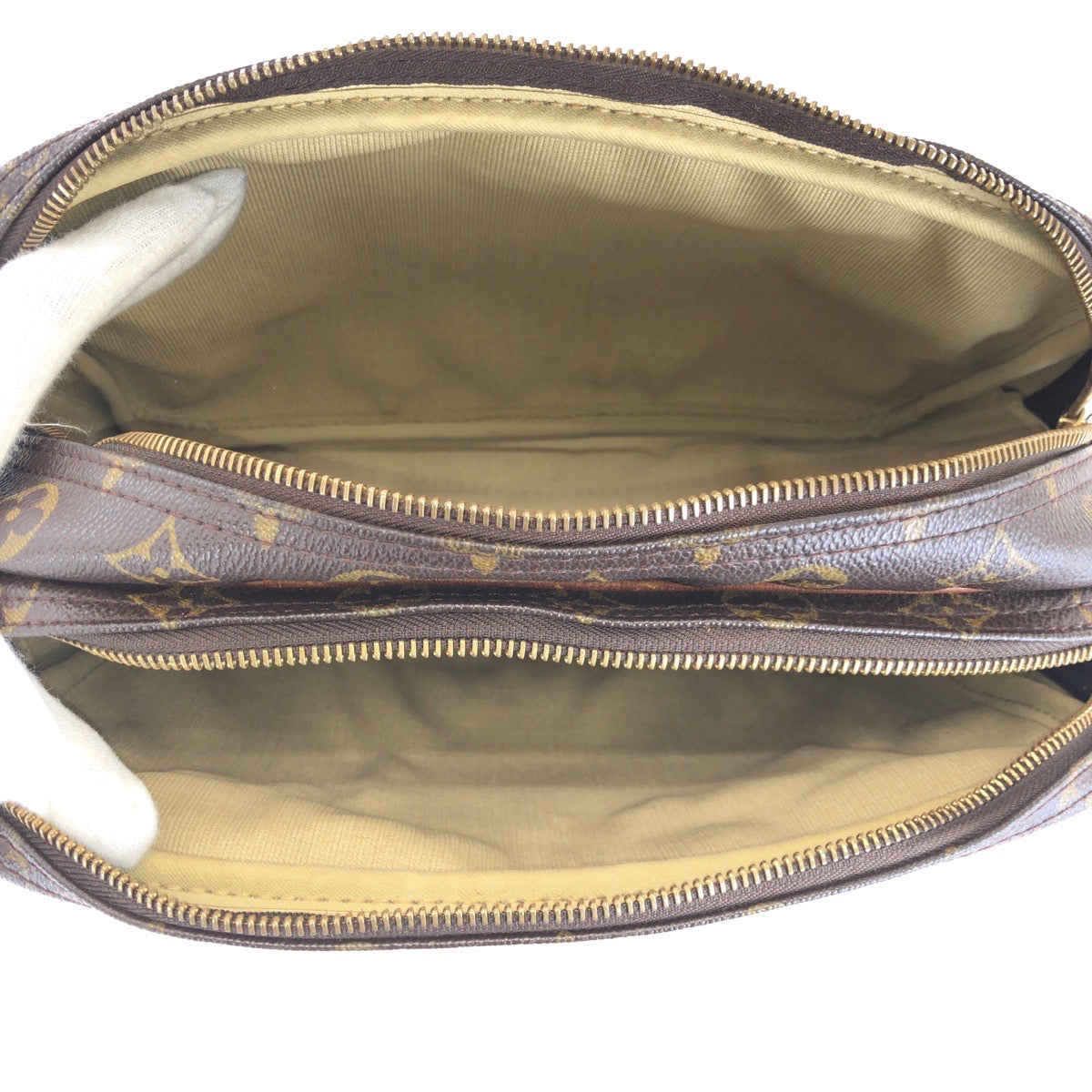 LOUIS VUITTON ルイヴィトン モノグラム リポーターPM ブラウン ゴールド金具 PVC / レザー M45254 ショルダーバッグ レディース B45