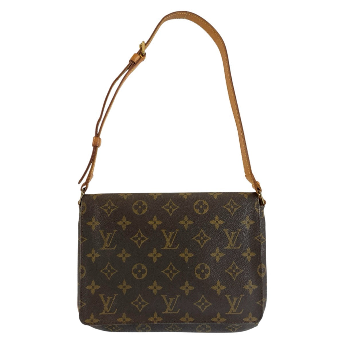 LOUIS VUITTON ルイヴィトン モノグラム ミュゼットタンゴ ブラウン ゴールド金具 PVC / レザー M51257 ショルダーバッグ レディース AB53