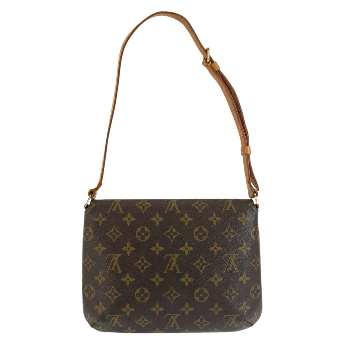 LOUIS VUITTON ルイヴィトン モノグラム ミュゼットタンゴ ブラウン ゴールド金具 PVC / レザー M51257 ショルダーバッグ レディース AB53
