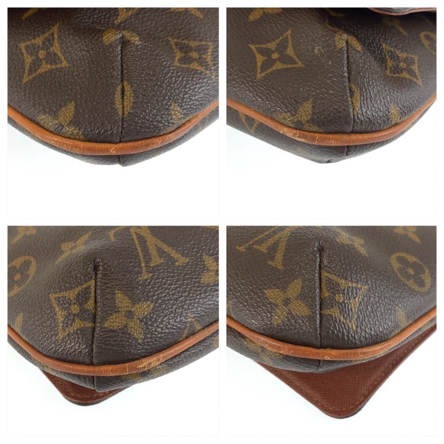 LOUIS VUITTON ルイヴィトン モノグラム ミュゼットタンゴ ブラウン ゴールド金具 PVC / レザー M51257 ショルダーバッグ レディース AB53