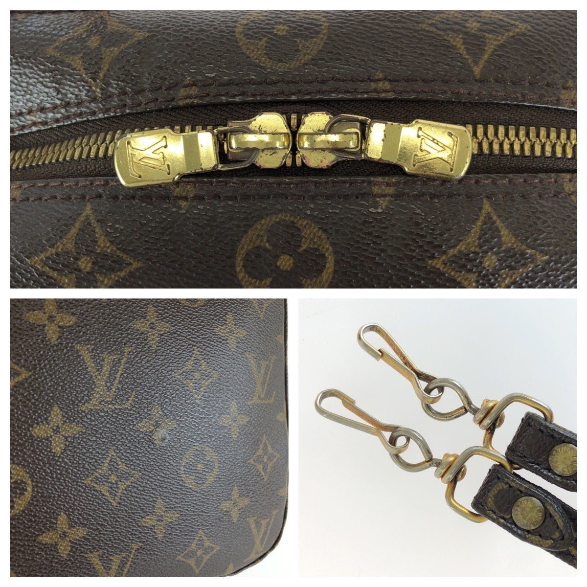 LOUIS VUITTON ルイヴィトン モノグラム スポンティーニ 2way ブラウン ゴールド金具 PVC / レザー M47500 ショルダーバッグ ハンドバッグ レディース BC30