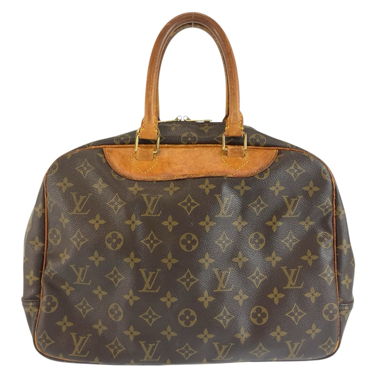LOUIS VUITTON ルイヴィトン モノグラム ドーヴィル ブラウン ゴールド金具 PVC / レザー M47270 ハンドバッグ ボストンバッグ レディース BC33
