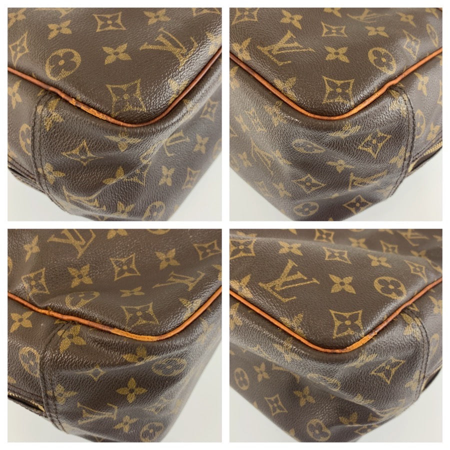 LOUIS VUITTON ルイヴィトン モノグラム ドーヴィル ブラウン ゴールド金具 PVC / レザー M47270 ハンドバッグ ボストンバッグ レディース BC33