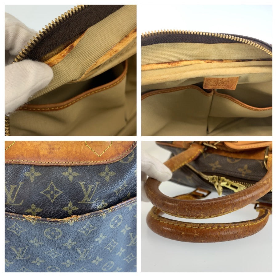 LOUIS VUITTON ルイヴィトン モノグラム ドーヴィル ブラウン ゴールド金具 PVC / レザー M47270 ハンドバッグ ボストンバッグ レディース BC33