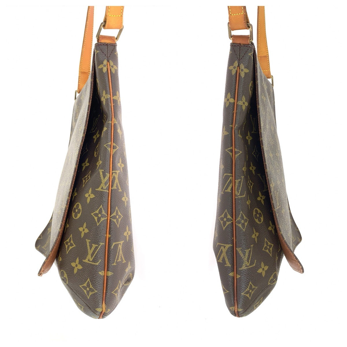 LOUIS VUITTON ルイヴィトン モノグラム ミュゼット ブラウン ゴールド金具 PVC / レザー M51256 ショルダーバッグ メッセンジャーバッグ レディース B54