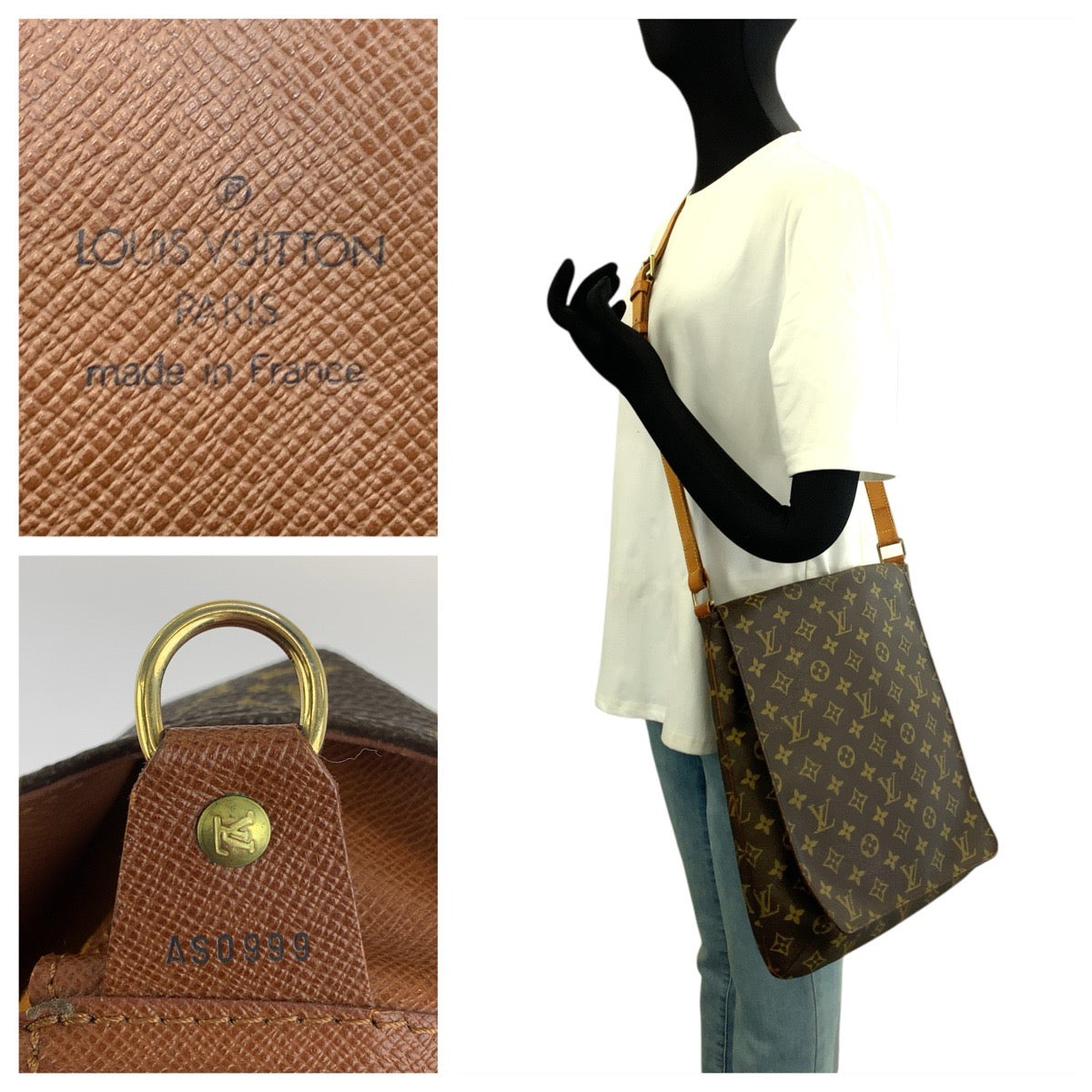 LOUIS VUITTON ルイヴィトン モノグラム ミュゼット ブラウン ゴールド金具 PVC / レザー M51256 ショルダーバッグ メッセンジャーバッグ レディース B54