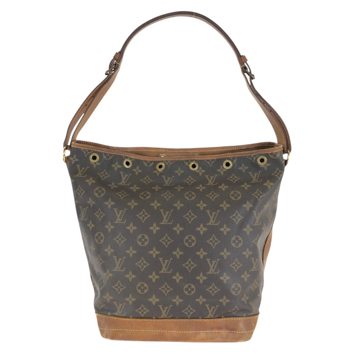 LOUIS VUITTON ルイヴィトン モノグラム ノエ ブラウン ゴールド金具 PVC / レザー M42224 ショルダーバッグ A2刻印 レディース B45