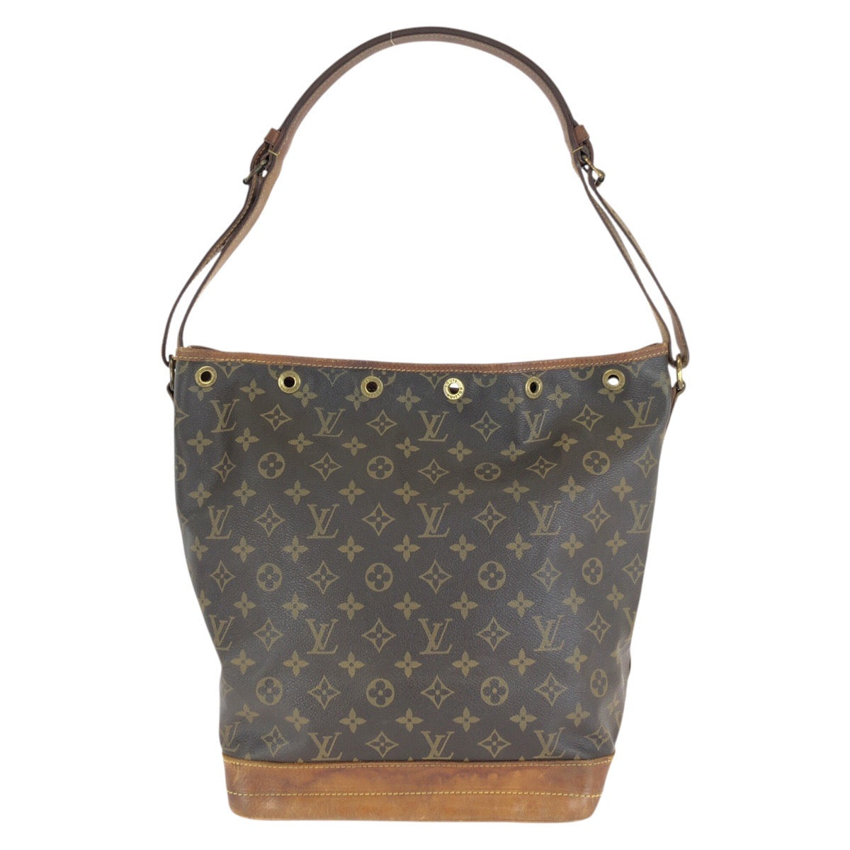 LOUIS VUITTON ルイヴィトン モノグラム ノエ ブラウン ゴールド金具 PVC / レザー M42224 ショルダーバッグ A2刻印 レディース B45