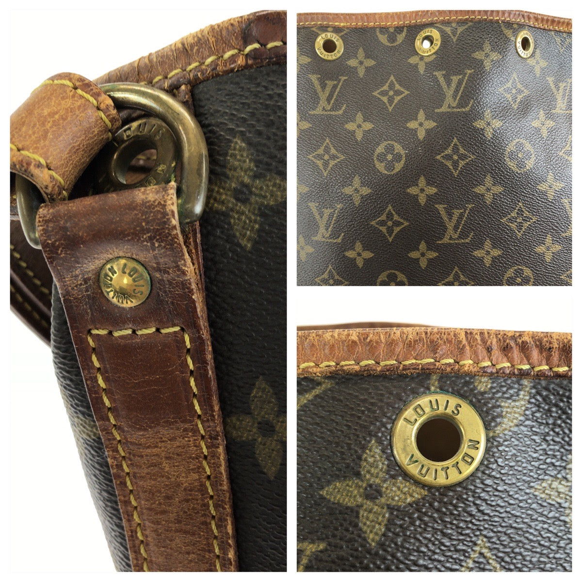 LOUIS VUITTON ルイヴィトン モノグラム ノエ ブラウン ゴールド金具 PVC / レザー M42224 ショルダーバッグ A2刻印 レディース B45