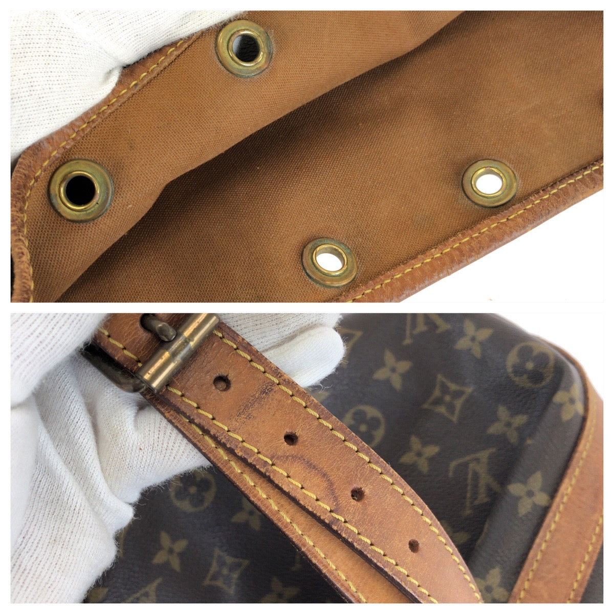LOUIS VUITTON ルイヴィトン モノグラム ノエ ブラウン ゴールド金具 PVC / レザー M42224 ショルダーバッグ A2刻印 レディース B45