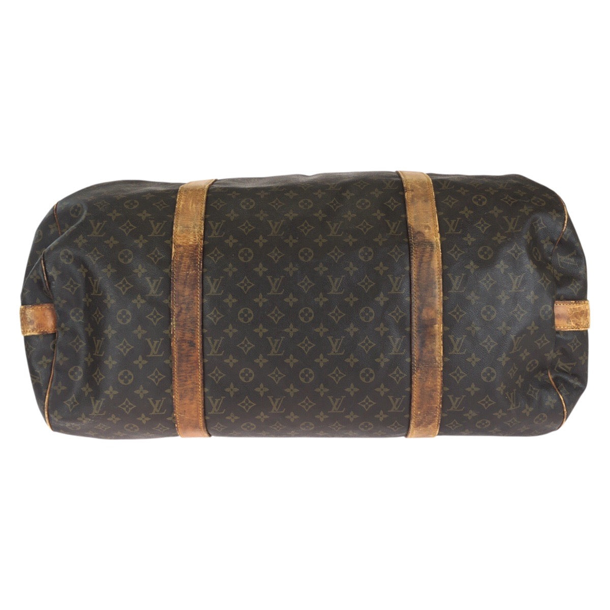 LOUIS VUITTON ルイヴィトン モノグラム サック・ポロション ブラウン ゴールド金具 PVC / レザー M41222 ボストンバッグ トラベルバッグ レディース BC70