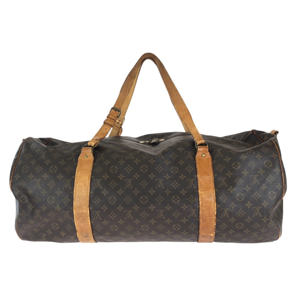 LOUIS VUITTON ルイヴィトン モノグラム サック・ポロション ブラウン ゴールド金具 PVC / レザー M41222 ボストンバッグ トラベルバッグ レディース BC70