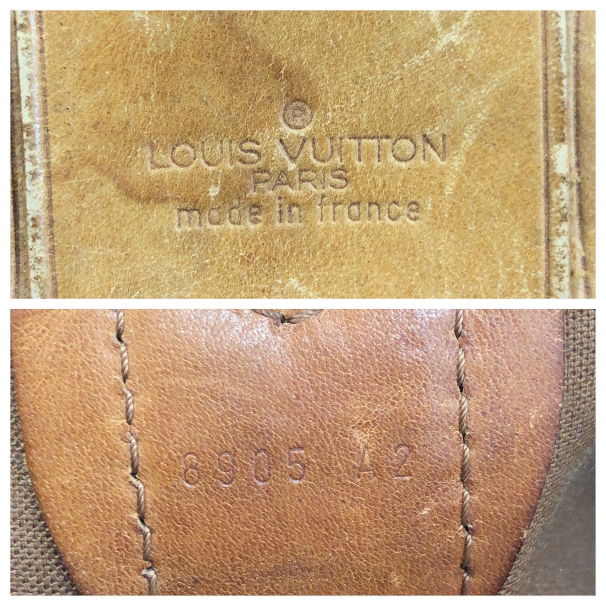 LOUIS VUITTON ルイヴィトン モノグラム サック・ポロション ブラウン ゴールド金具 PVC / レザー M41222 ボストンバッグ トラベルバッグ レディース BC70