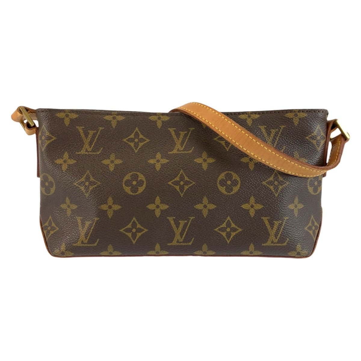 LOUIS VUITTON ルイヴィトン モノグラム トロター ブラウン ゴールド金具 PVC / レザー M51240 ショルダーバッグ ポシェット レディース AB55